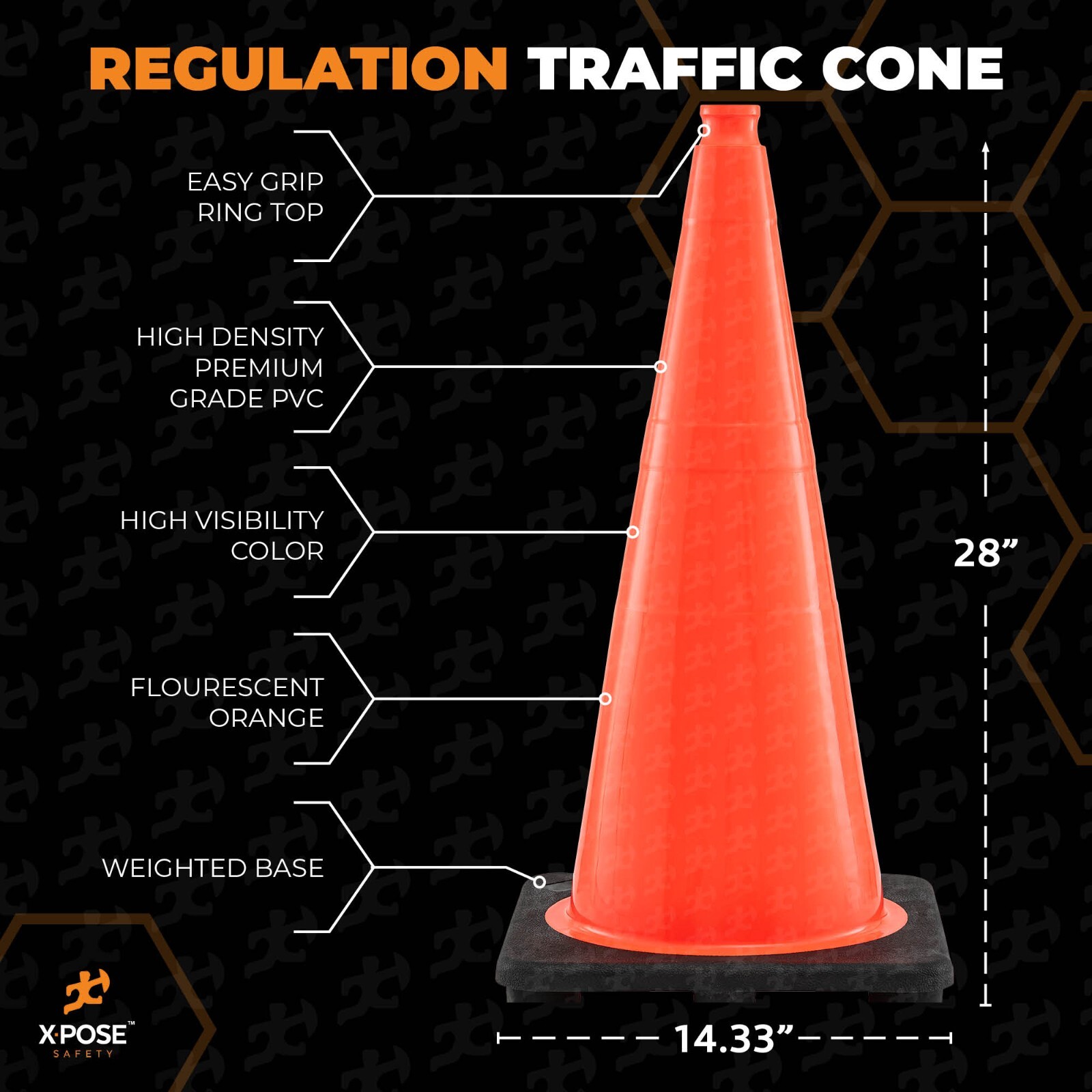 Orange Traffic Cones 28 Inch