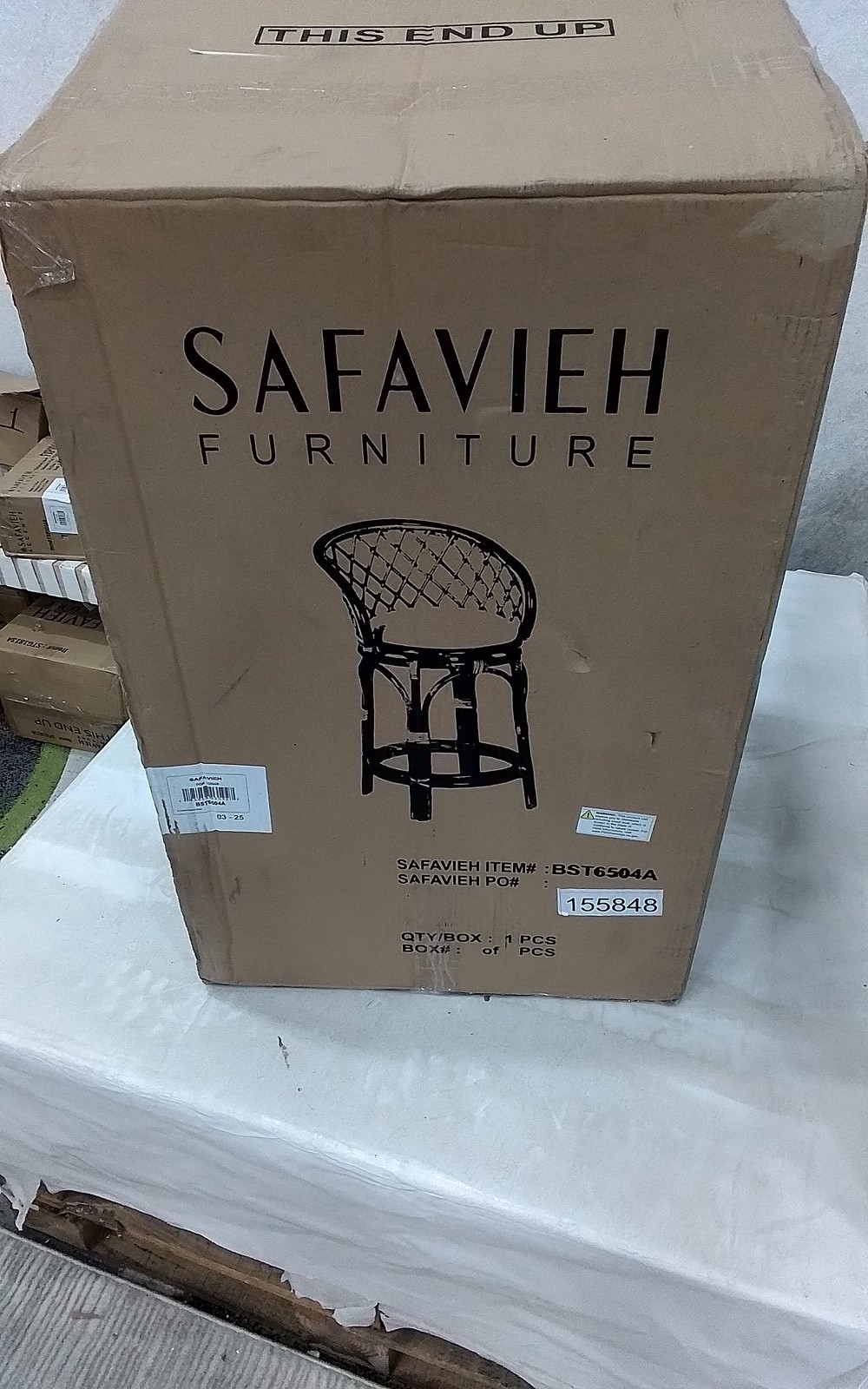 Safavieh YUTA RTTN SWVL CNTR STL W/CUSH, Reduced Price 2172780612 BST6504A