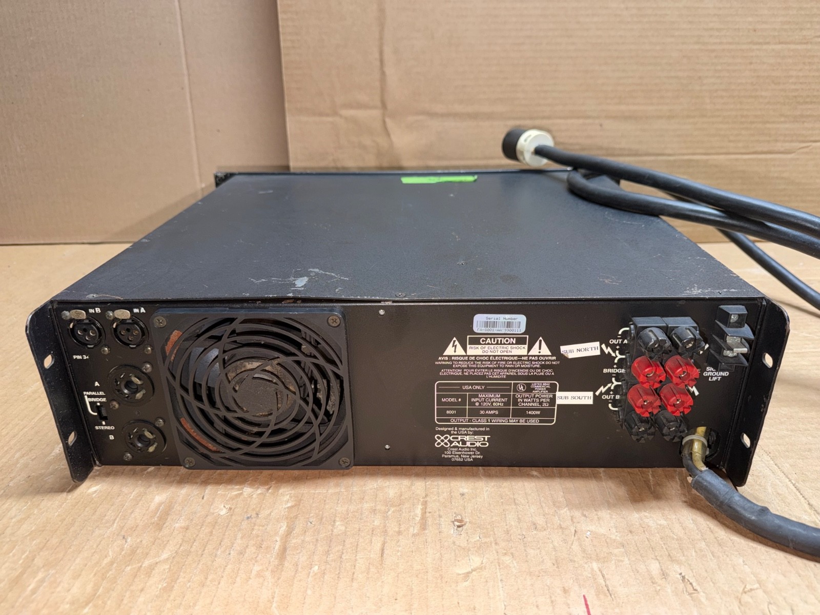 CREST AUDIO 8001 PROFESSIONAL POWER AMPLIFIER - TESTED