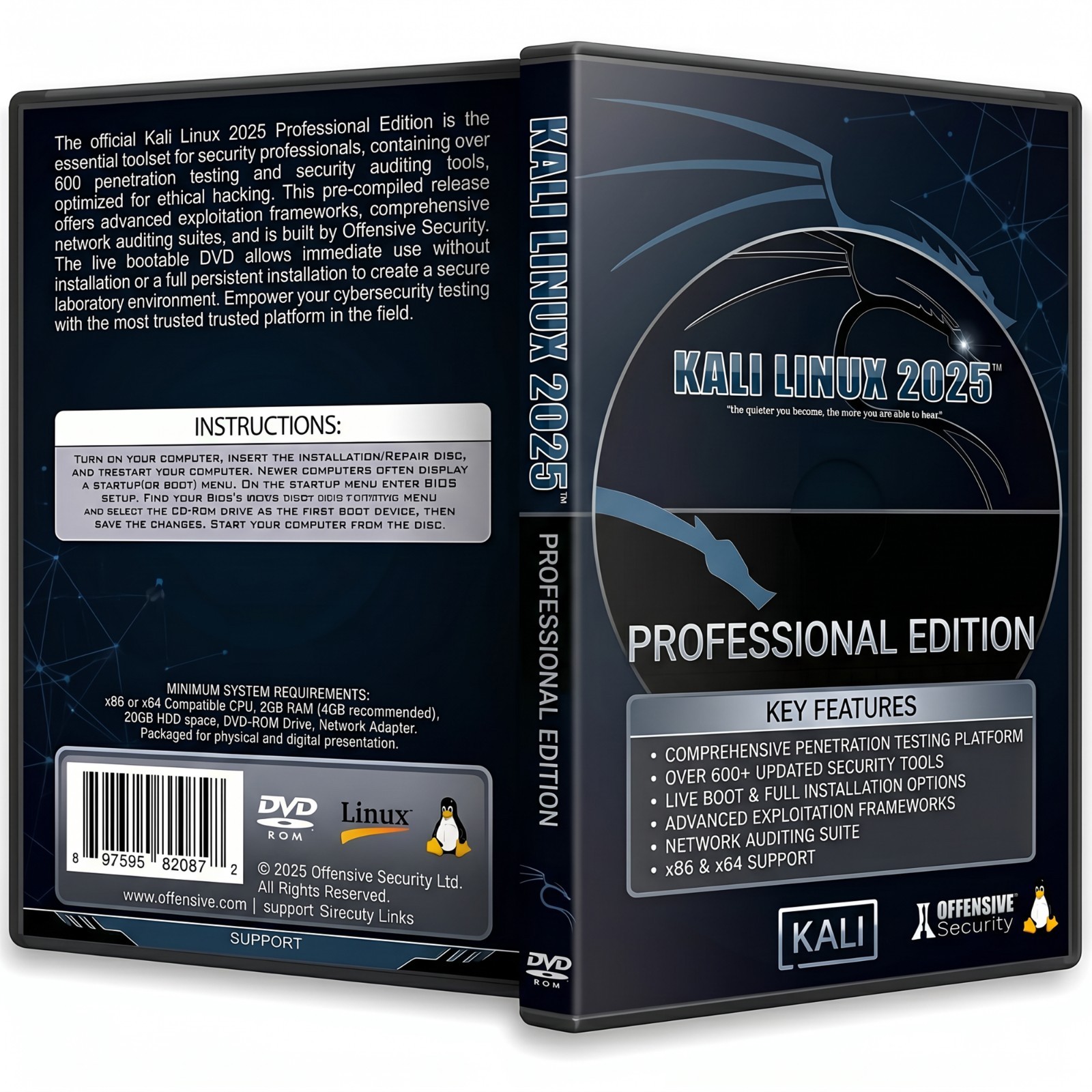 Kali Linux 2026 Latest LIVE BOOTABLE DVD/USB KALI HACKER PROGRAMMER LINUX