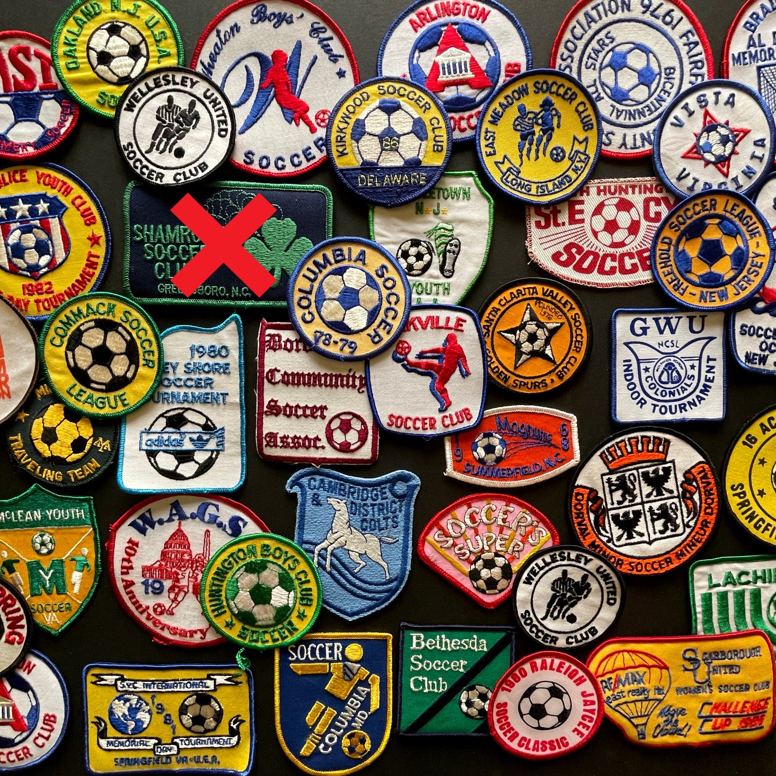 49 1980s Soccer Club Patches • From VA DE NJ NC DC MD MA PA CA • All Unused!
