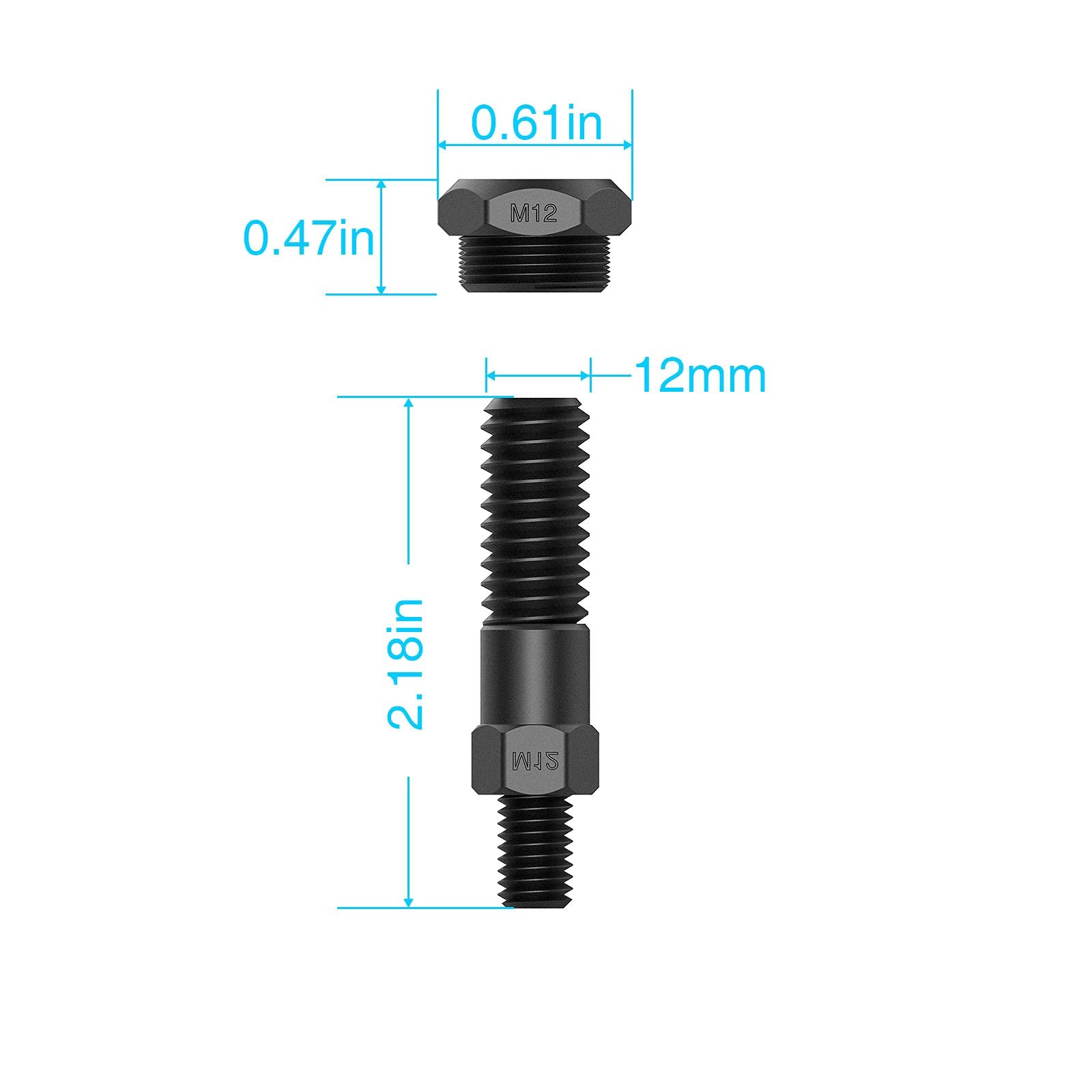 AKKTOL Replacement Mandrel for Rivet Nut Tool Rivnut Tool, M12, M12