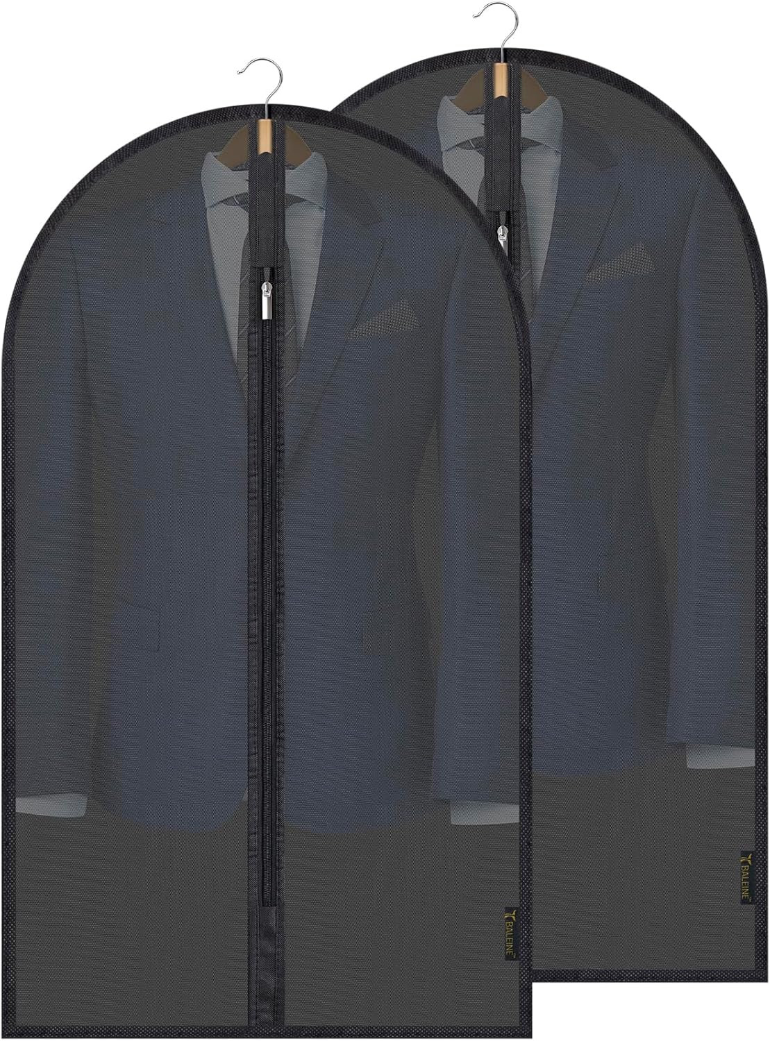 40'' Translucent Garment Bags, 2 Packs PEVA Dress Bag for Closet Clothes Dresses