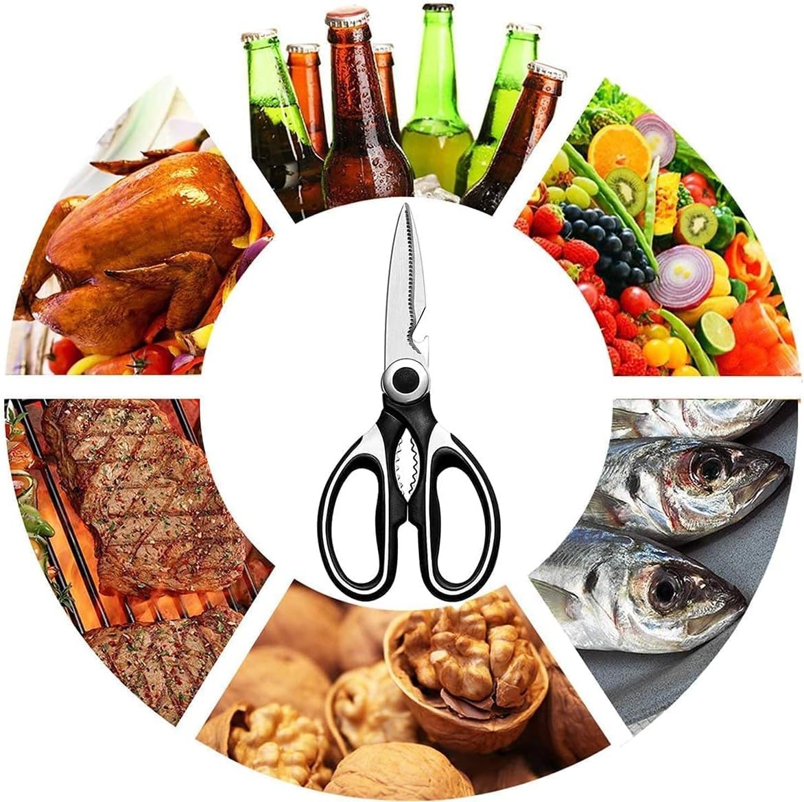 Kitchen Shears Multi Purpose Strong Stainless Steel Kitchen Utility Scissors