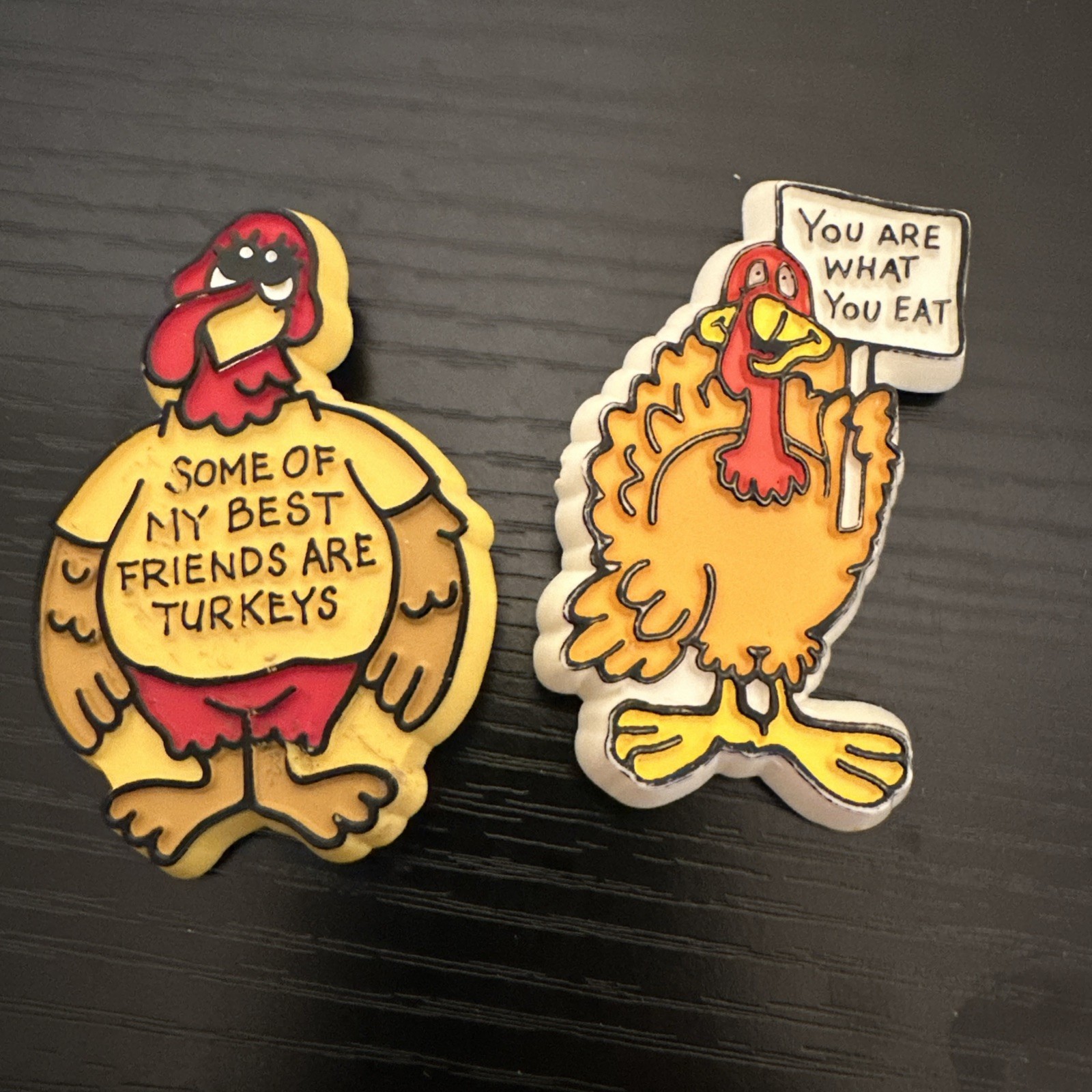 Hallmark Fall Autumn Thanksgiving Turkey Lapel Pins Set Of 2