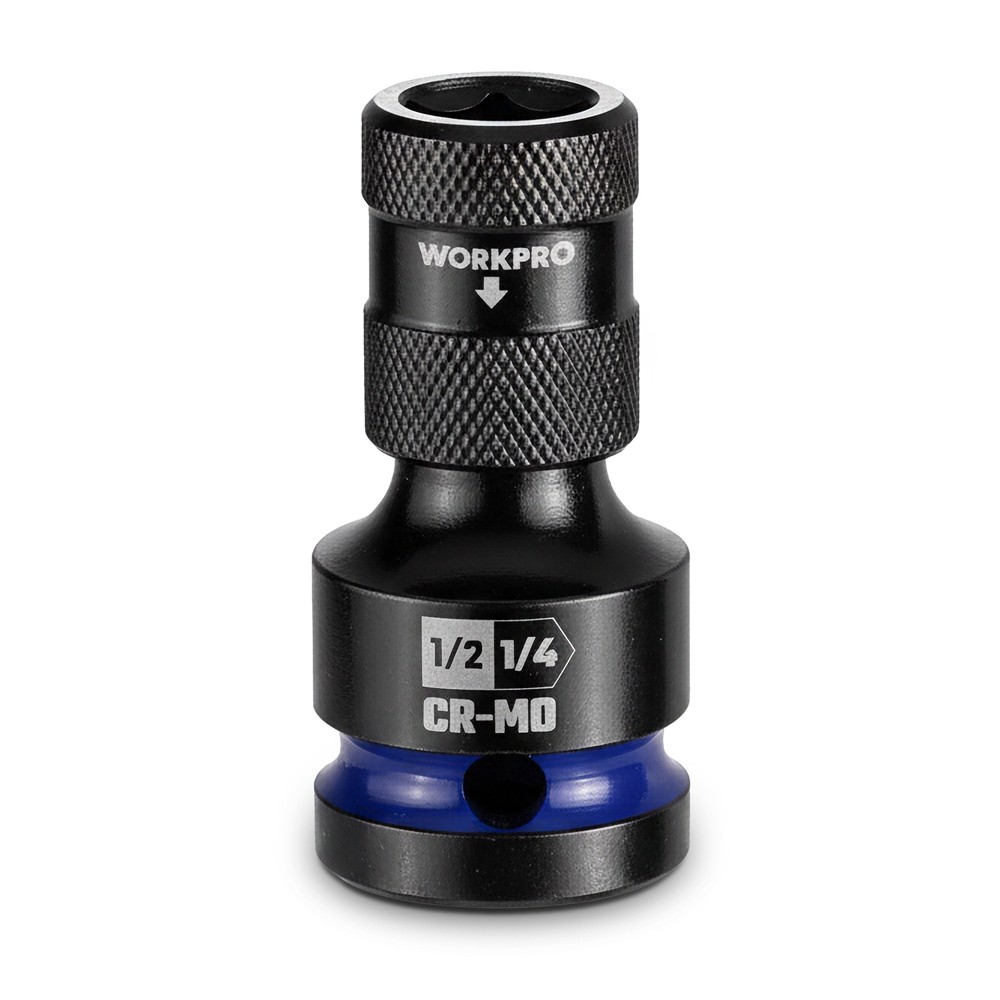WORKPRO 1/2" Square to 1/4" Hex Quick Release Impact Socket Adapter Bit Holder