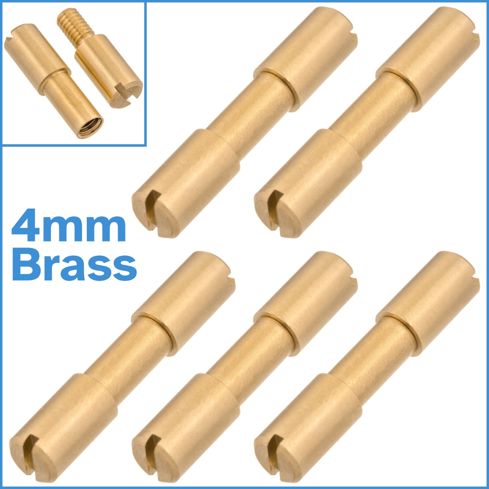 5pcs 4mm Brass Corby Bolt Knife Making Handle Rivet Fastener Screw Pins Shaft