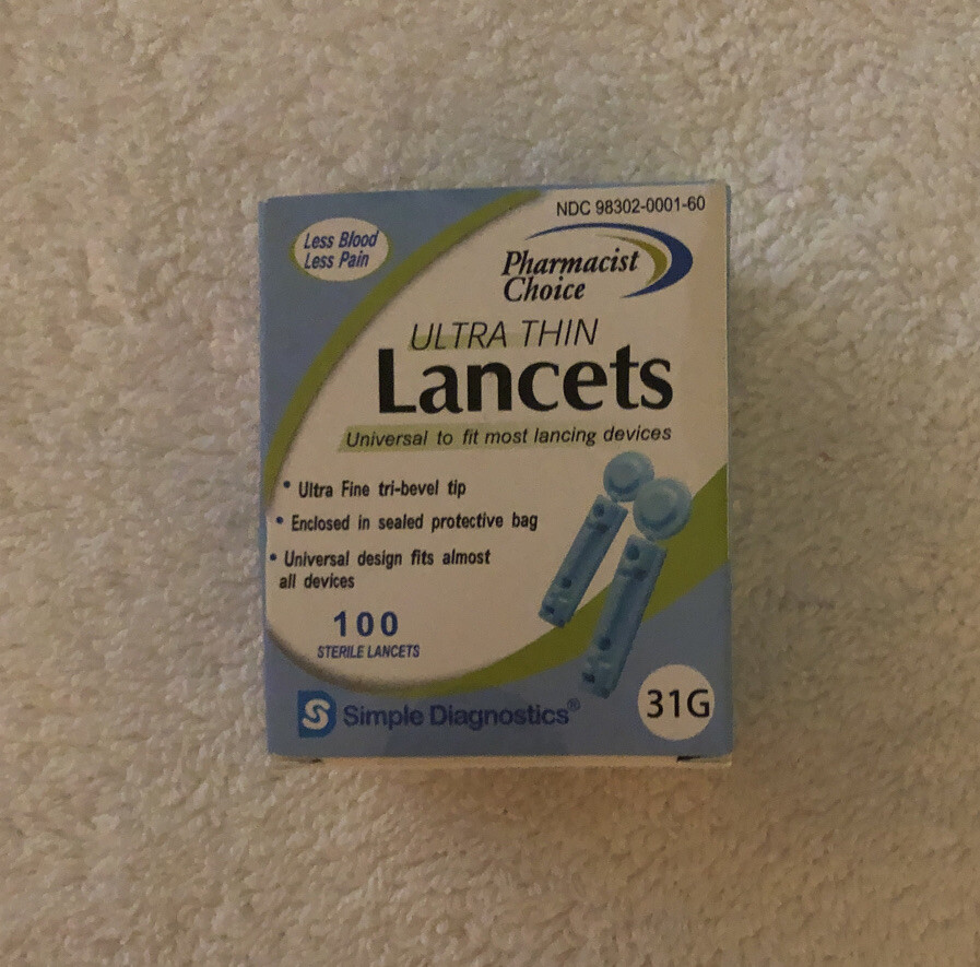 Pharmacist Choice Ultra Thin 31G,(100 Sterile Lancets,Sealed,In Original Package