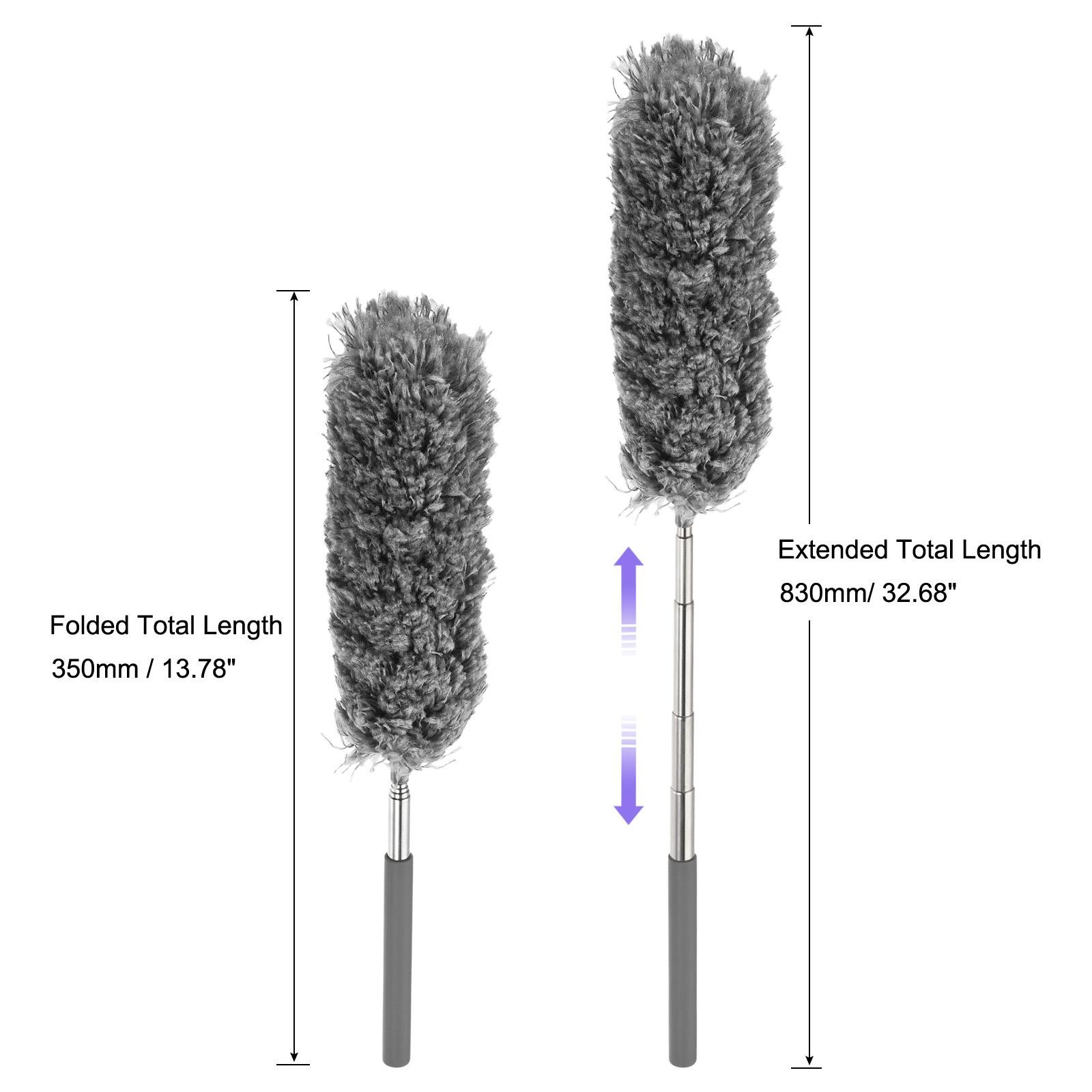 Microfiber Duster 13.8 to 32.7 Inch Extendable Dust Brush, Gray
