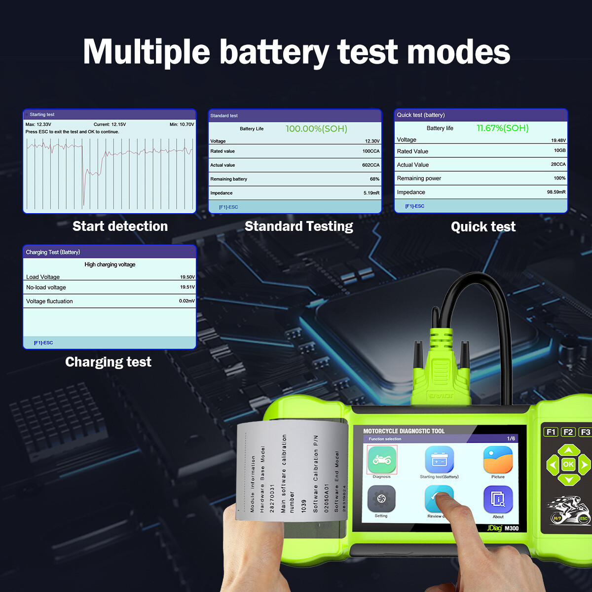 Jdiag M300 Motorcycle OBD2 Scanner Full System Fault Code Reader Diagnostic Tool