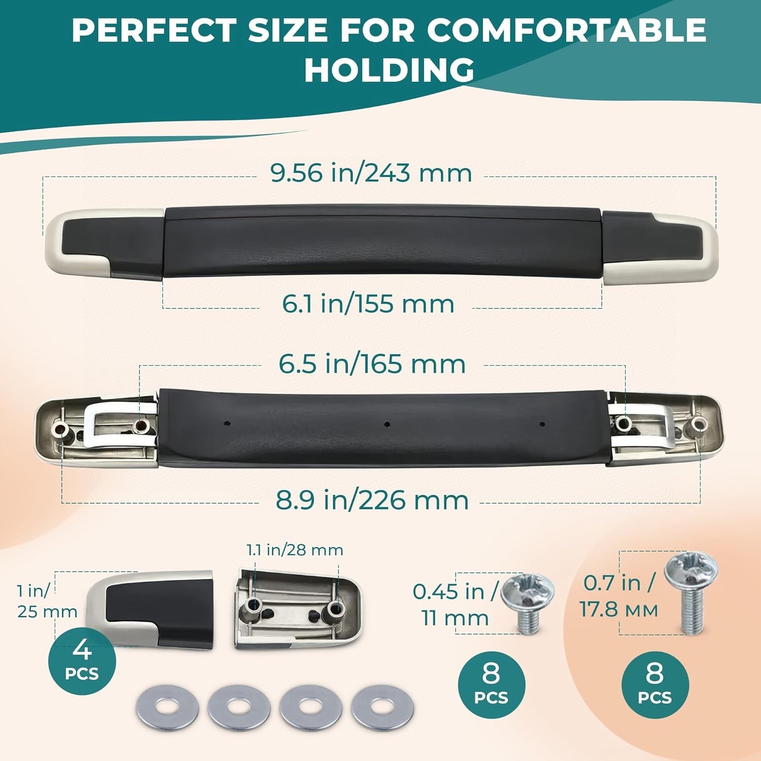 2 Pcs Luggage Handle Replacement – Durable Suitcase Handle Replacement with S...
