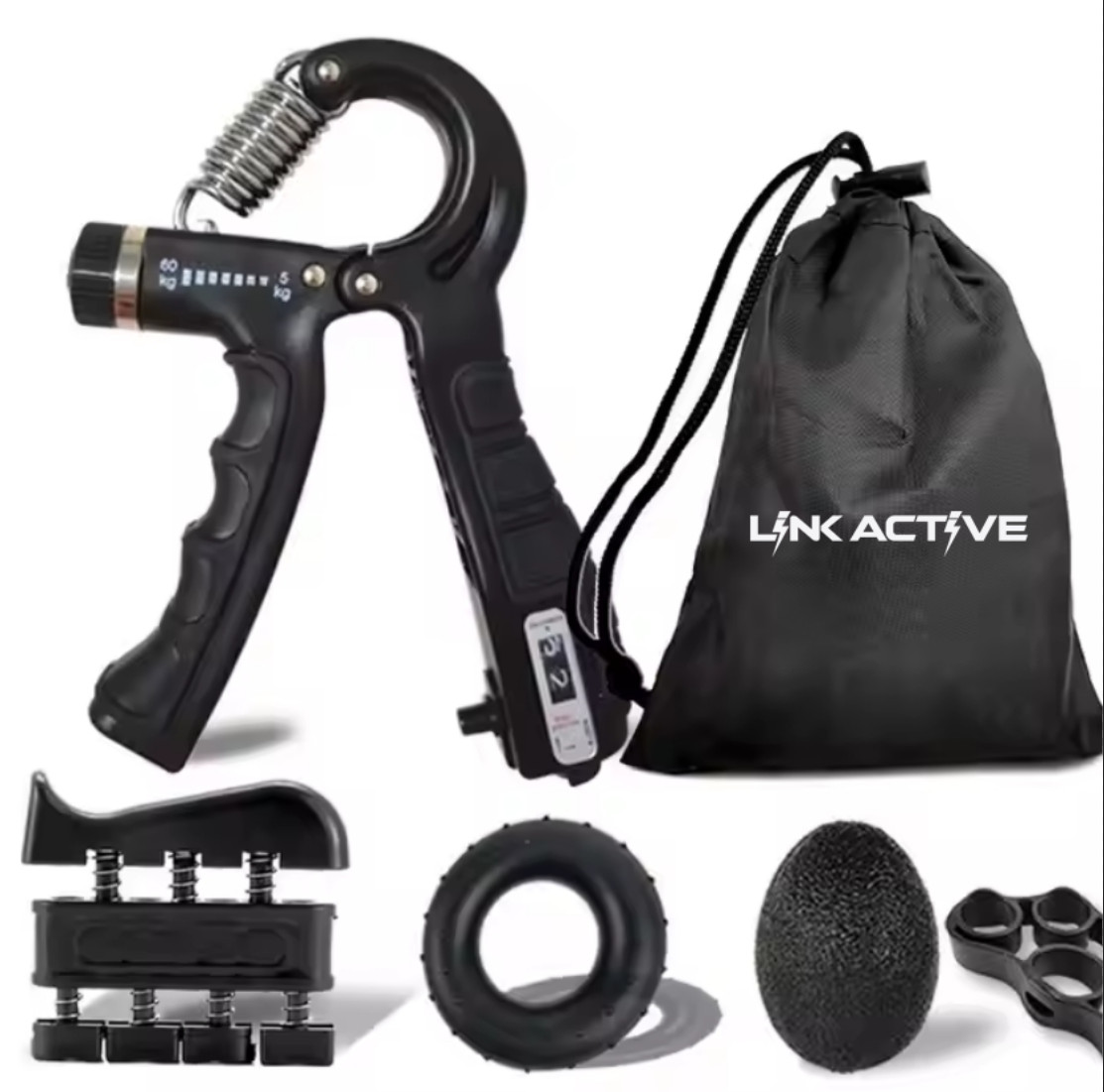 Link Active Grip Strengthener Kit - 5 Pack w/Adjustable Resistance