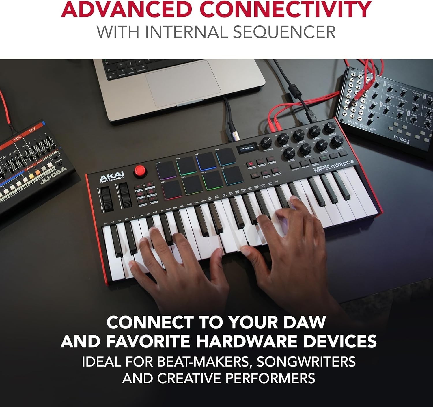 MPK Mini Plus - USB MIDI Keyboard Controller with 37 Mini Keys, 8 MPC Pads, S...