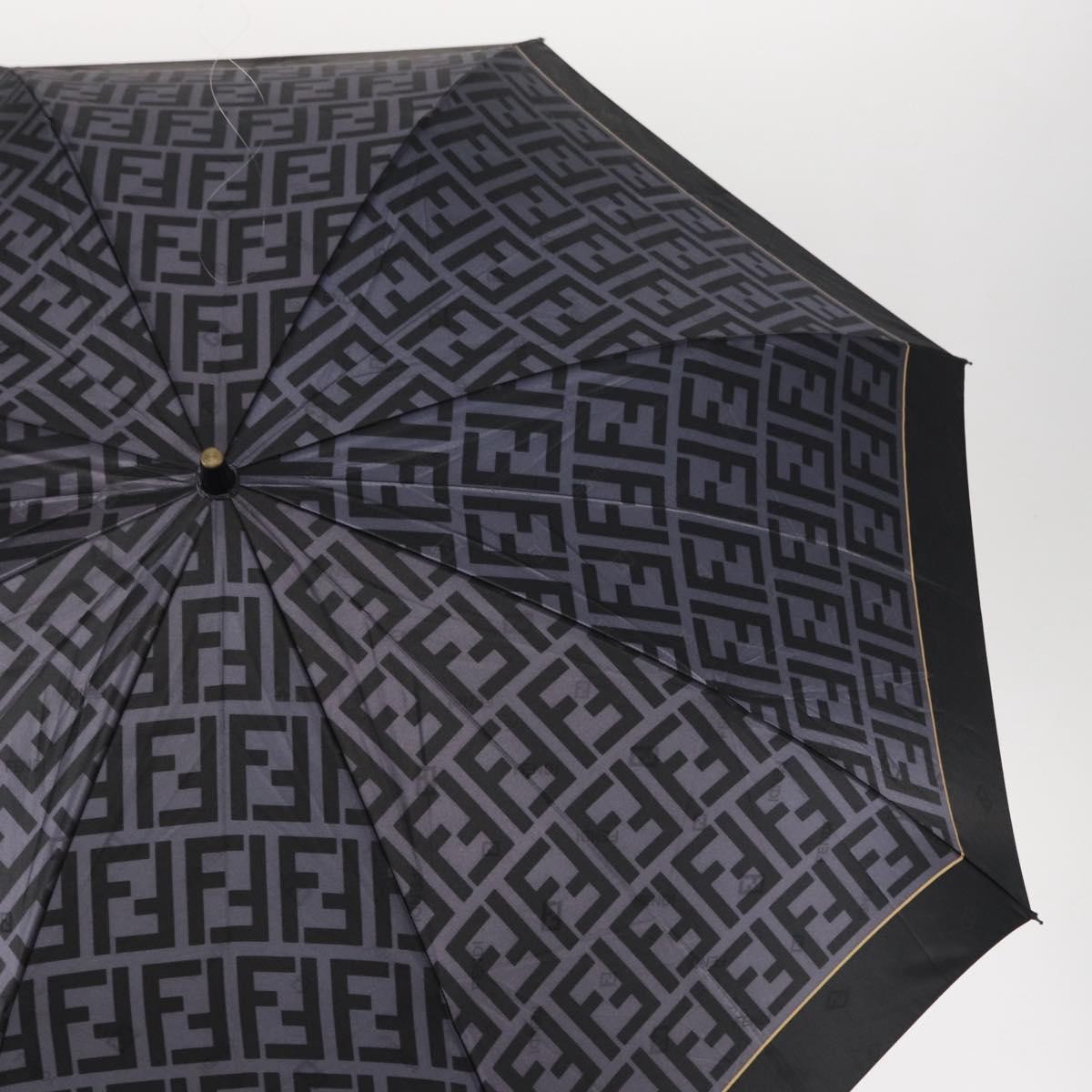 FENDI Zucca Canvas Folding Umbrella Navy Auth am9873