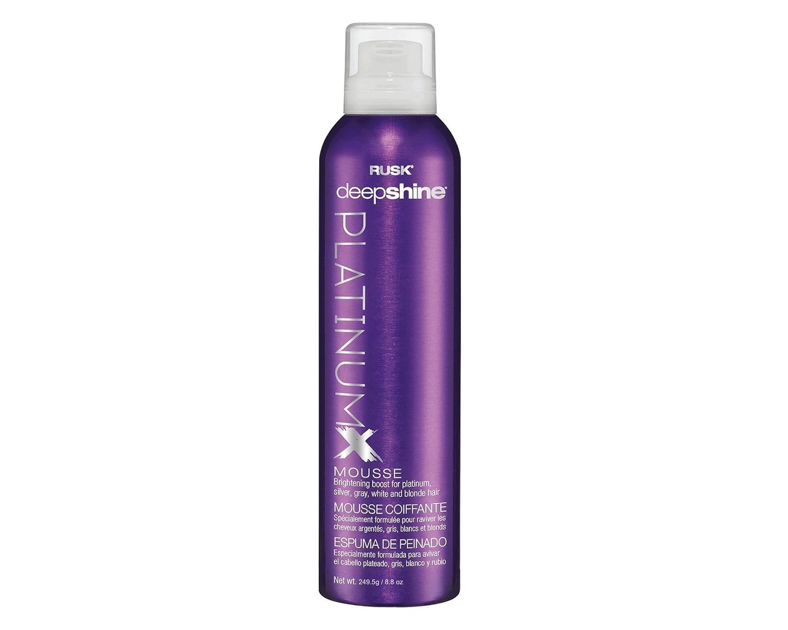 Rusk Deepshine PlatinumX Mousse - Lightweight Styling Foam - 8.8oz
