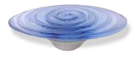 (As-Is) 3-3/4" Betsy Fields Swirl Pull Light Blue with Satin Nickel