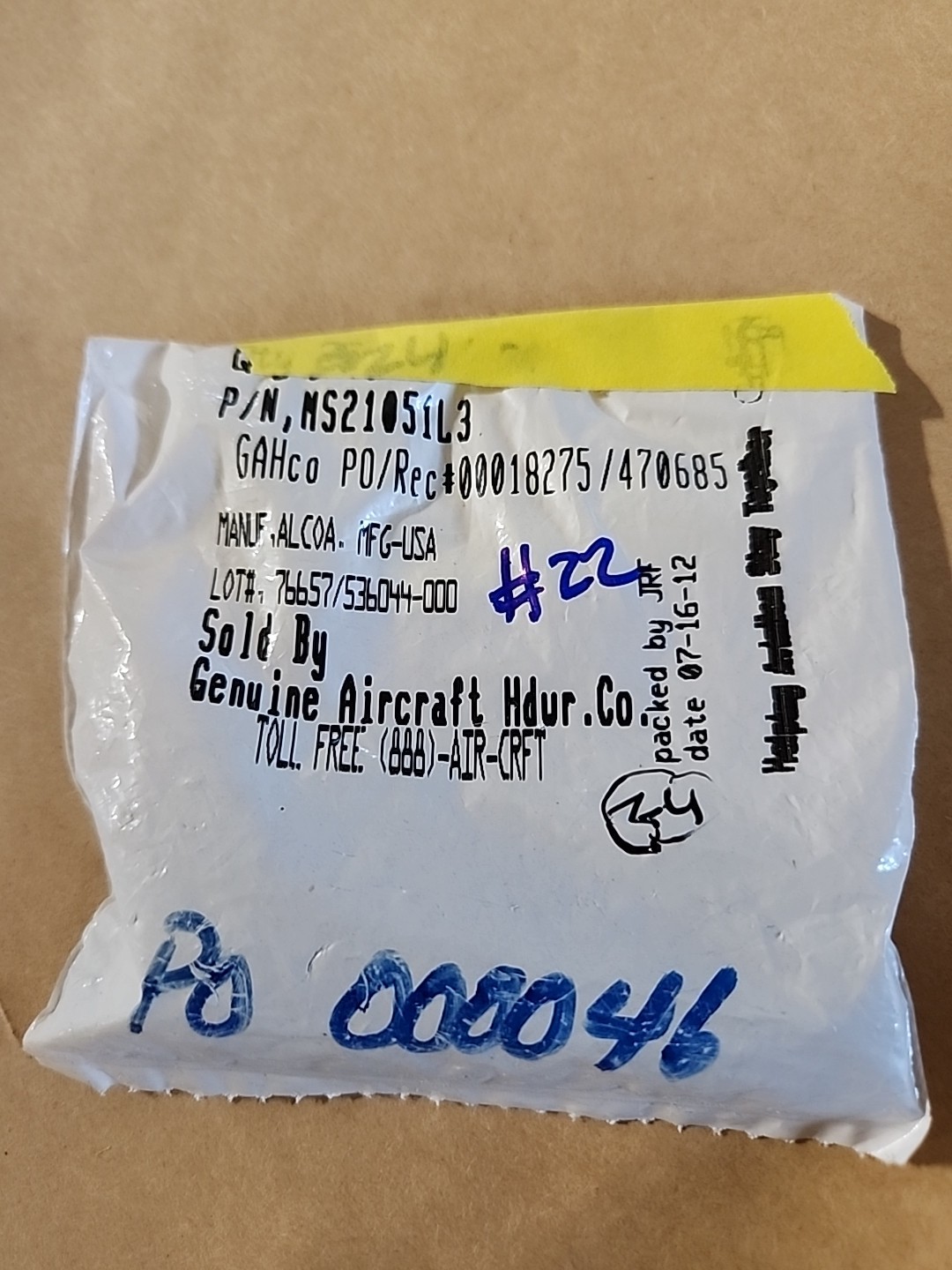 MS21051L3 NUT PLATE (LOT OF 10)