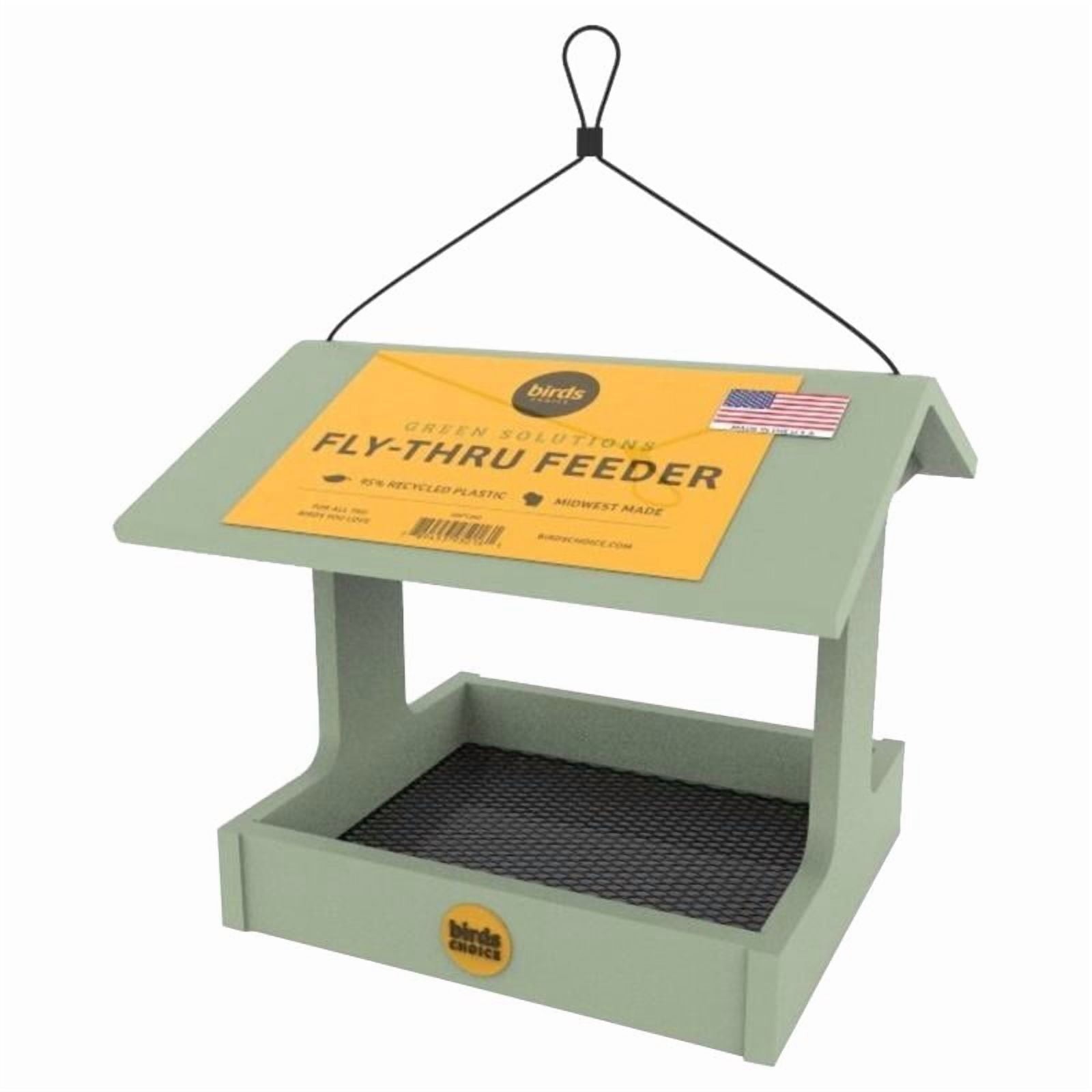 Eco-Friendly Hopper Bird Feeder W/ Removable Roof Green