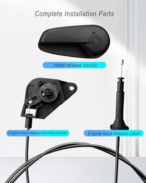Hood Release Cable Pull Handle Assembly with Latch Bracket Fit for Ford Fusion