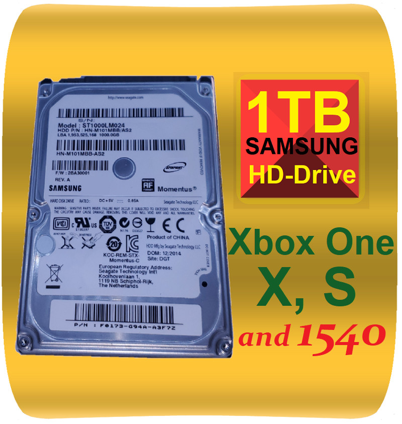 1TB Xbox One Hard Drive Partitioned for All Xbox One Models X, S & Original 1540