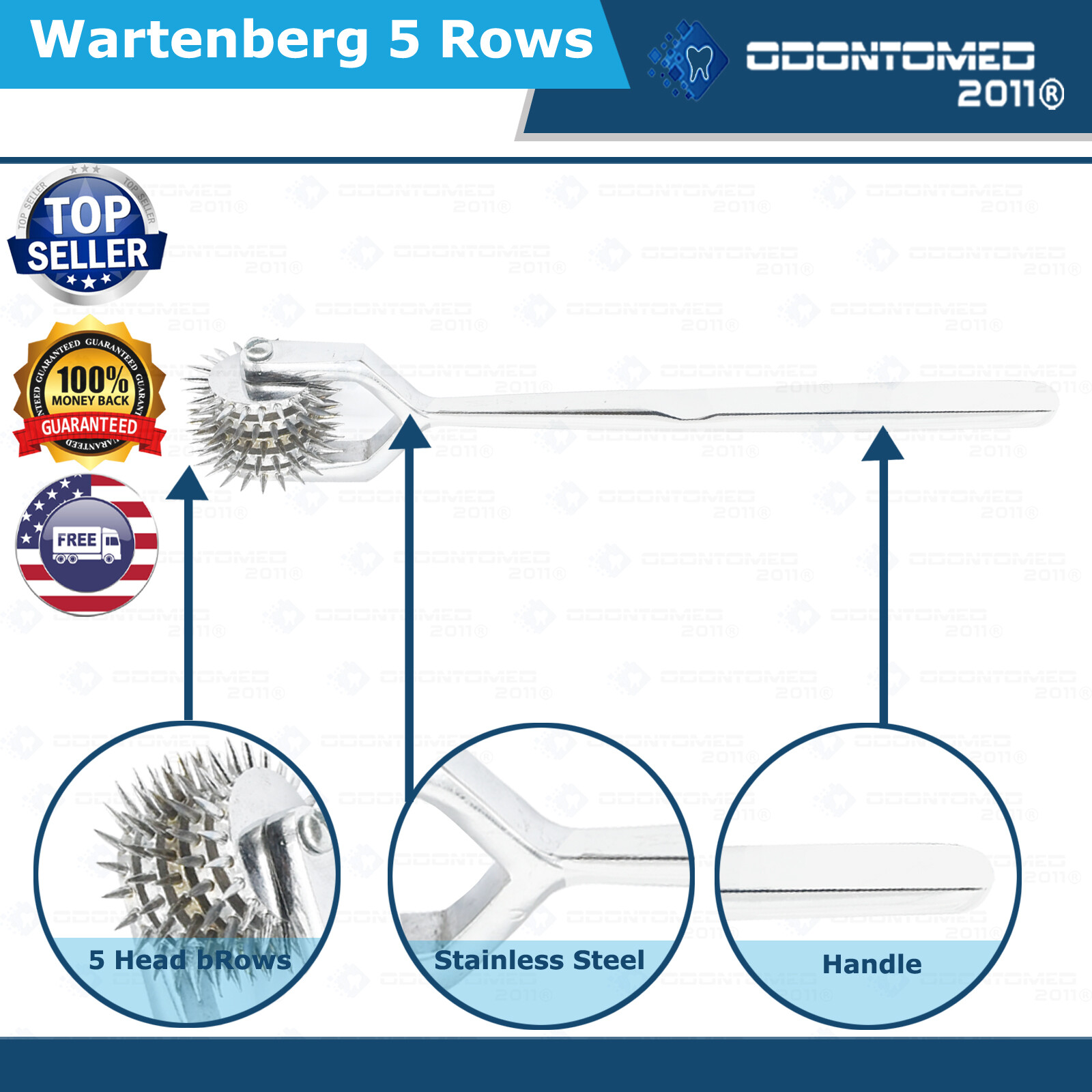 PinWheel Wartenberg Sensory Testing Neurologic DiagonosticFETISH Prestige 5 Rows