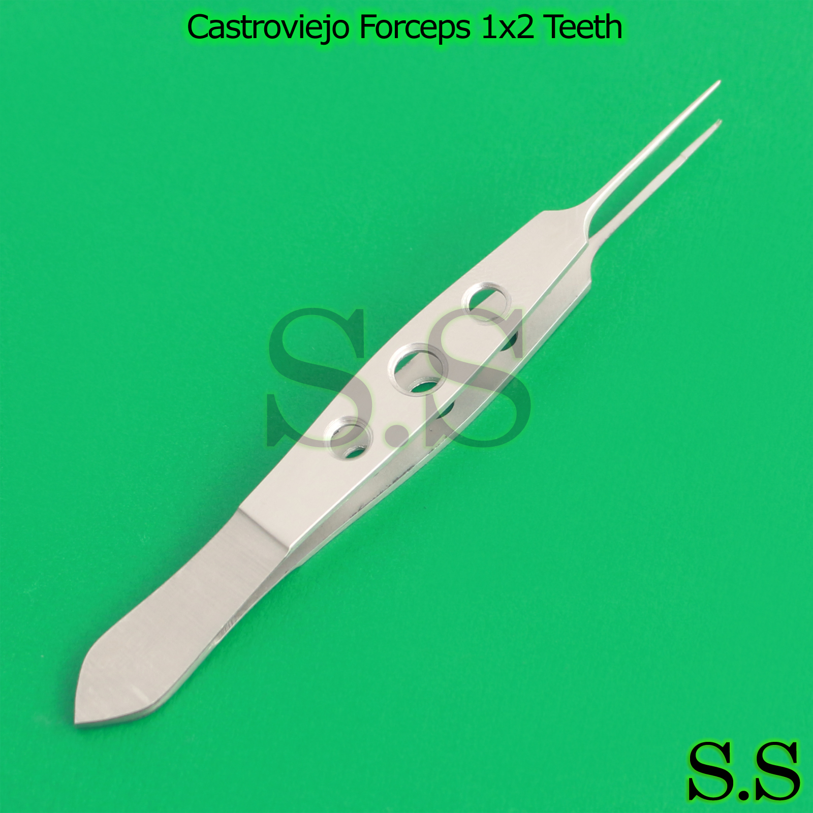 CASTROVIEJO SUTURING TISSUE FORCEP 1X2TEETH OPTHALMIC
