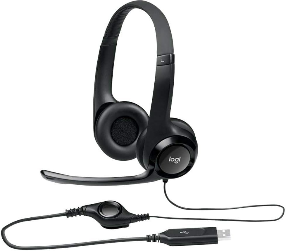 (6 Pack) Logitech ClearChat Comfort USB Headset with Noise-Canceling Microphone