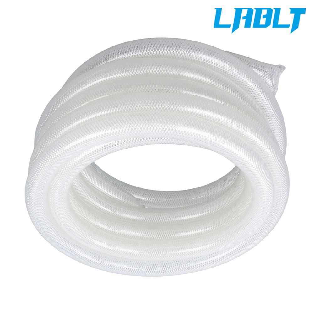 LABLT 1" × 1-19/64" - 25 Ft High Pressure Braided Clear PVC Vinyl Tubing
