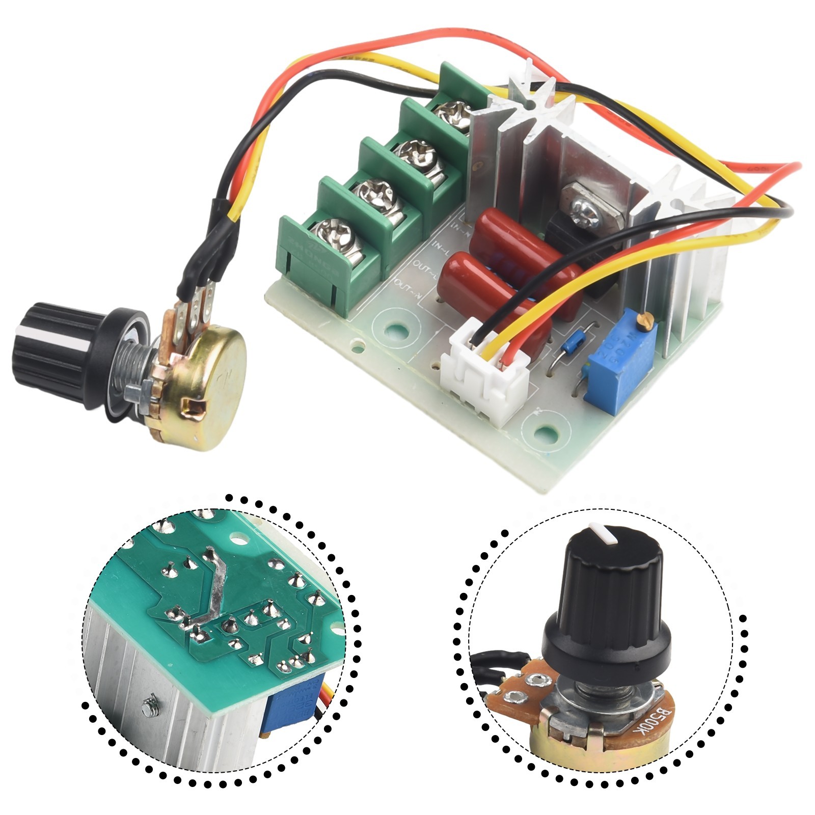 Adjustable 220V 2000W SCR Dimmer for Temperature and Brightness Control