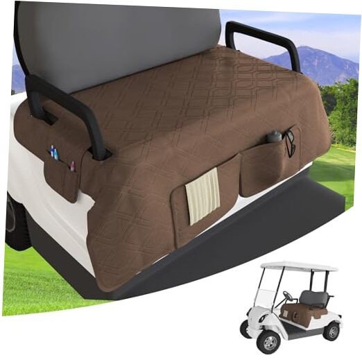 Golf Cart Seat Cover for Club Car, Waterproof, Washable, Breathable, Chestnut