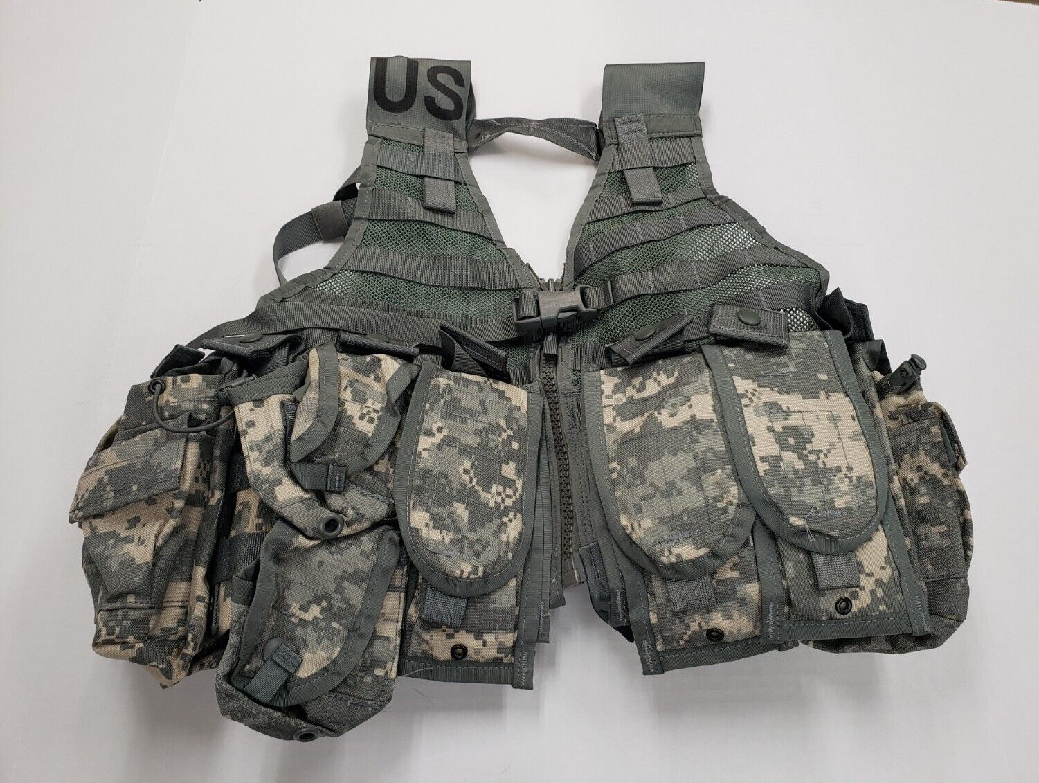 9 Pc MOLLE II FLC Fighting Load Carrier VEST w/ Multiple Pouches /M4