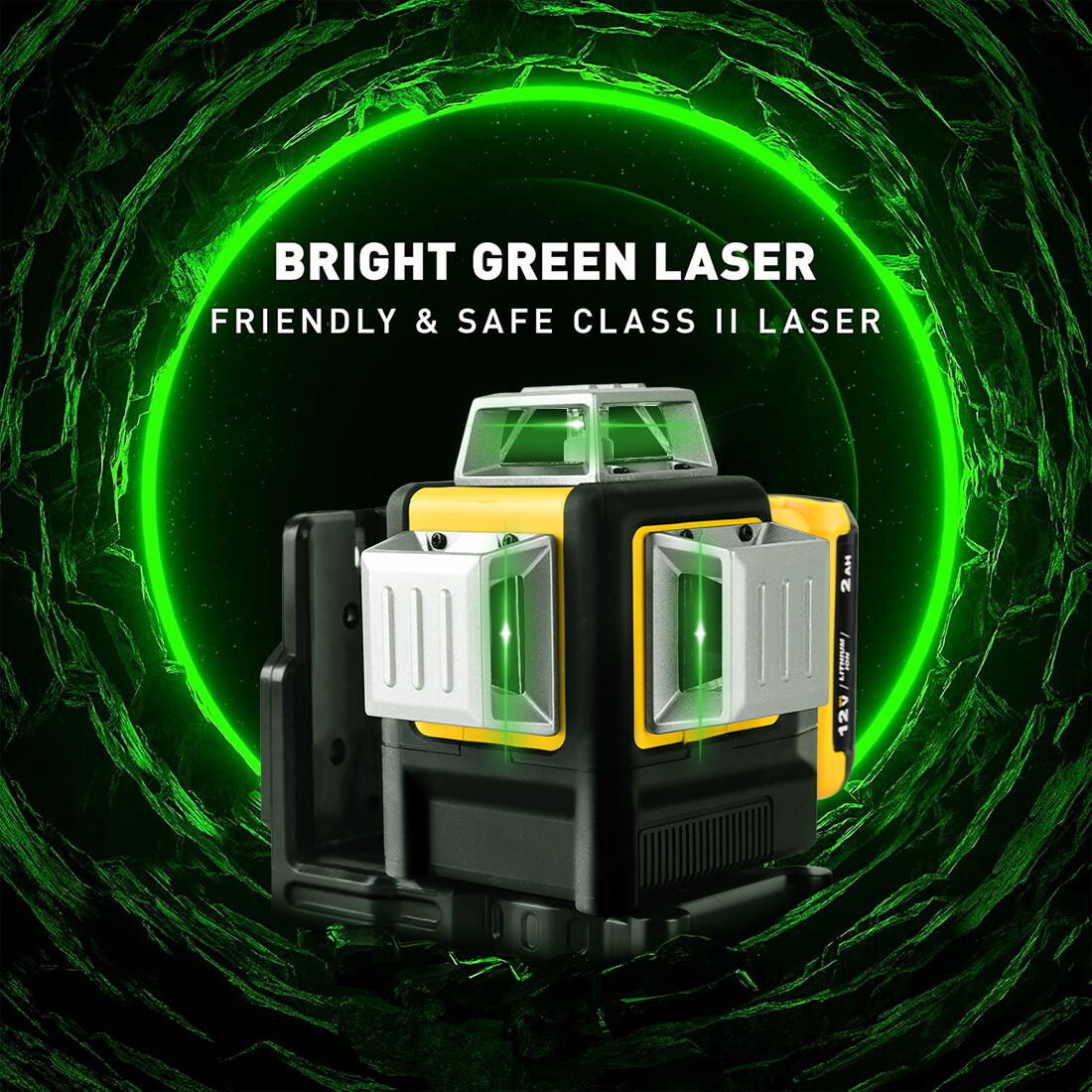 Laser Level for Dewalt 12V Green Line 3 x 360 Vertical 12 Lines +Battery+Charger