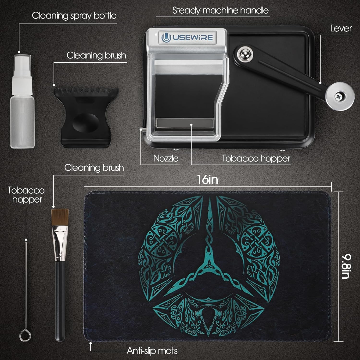 USEWIRE Cigarette Rolling Machine, Manual Tobacco Rolling Machine, Portable Home