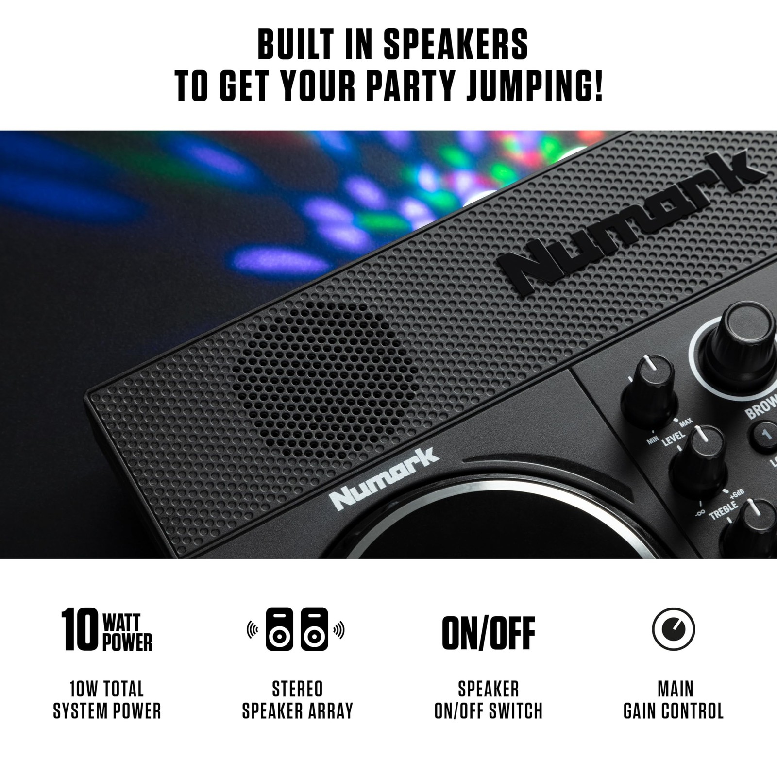Numark Party Mix Live DJ Controller with Built-in Lights and Speakers | 2-Dec...