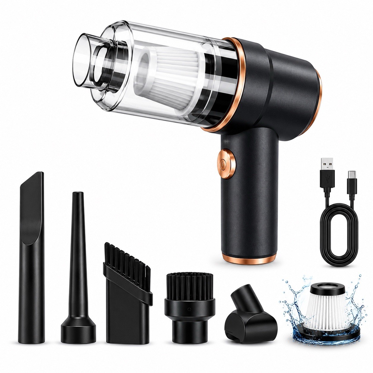 Handheld Vacuum Cleaner Cordless 2 in 1 Air Duster 9000Pa USB Rechargeable