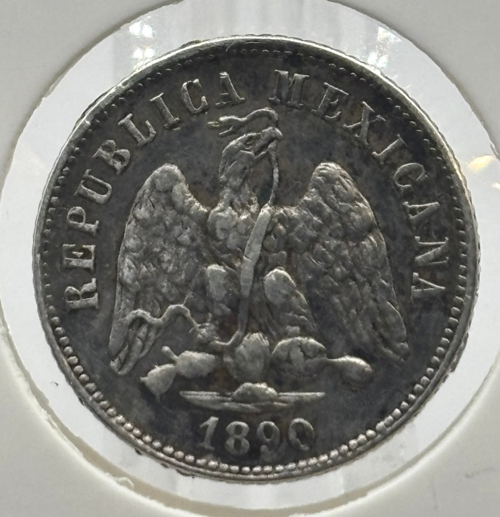 1890 MoM Mexico 10 Cent coin
