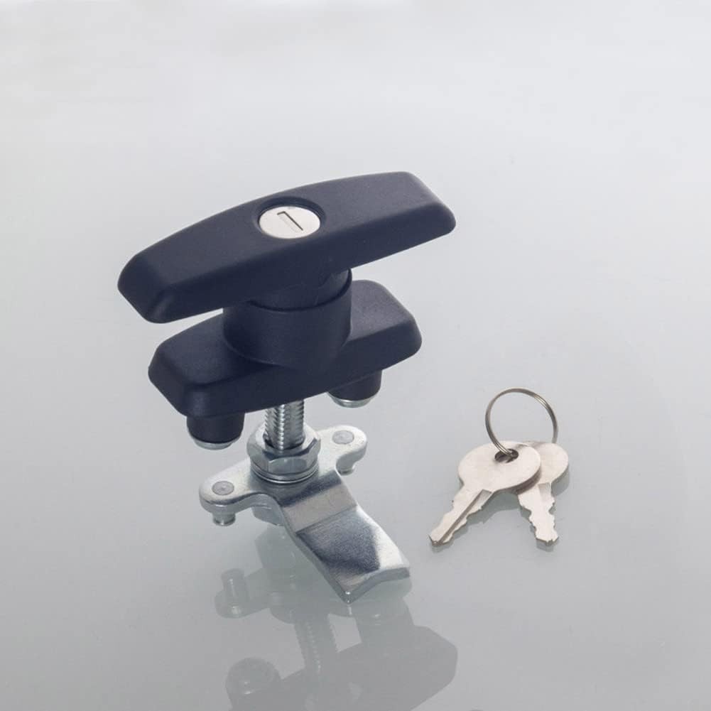 2PCS T Handle Latch Lock Keyed Alike Black Coated Compatible with