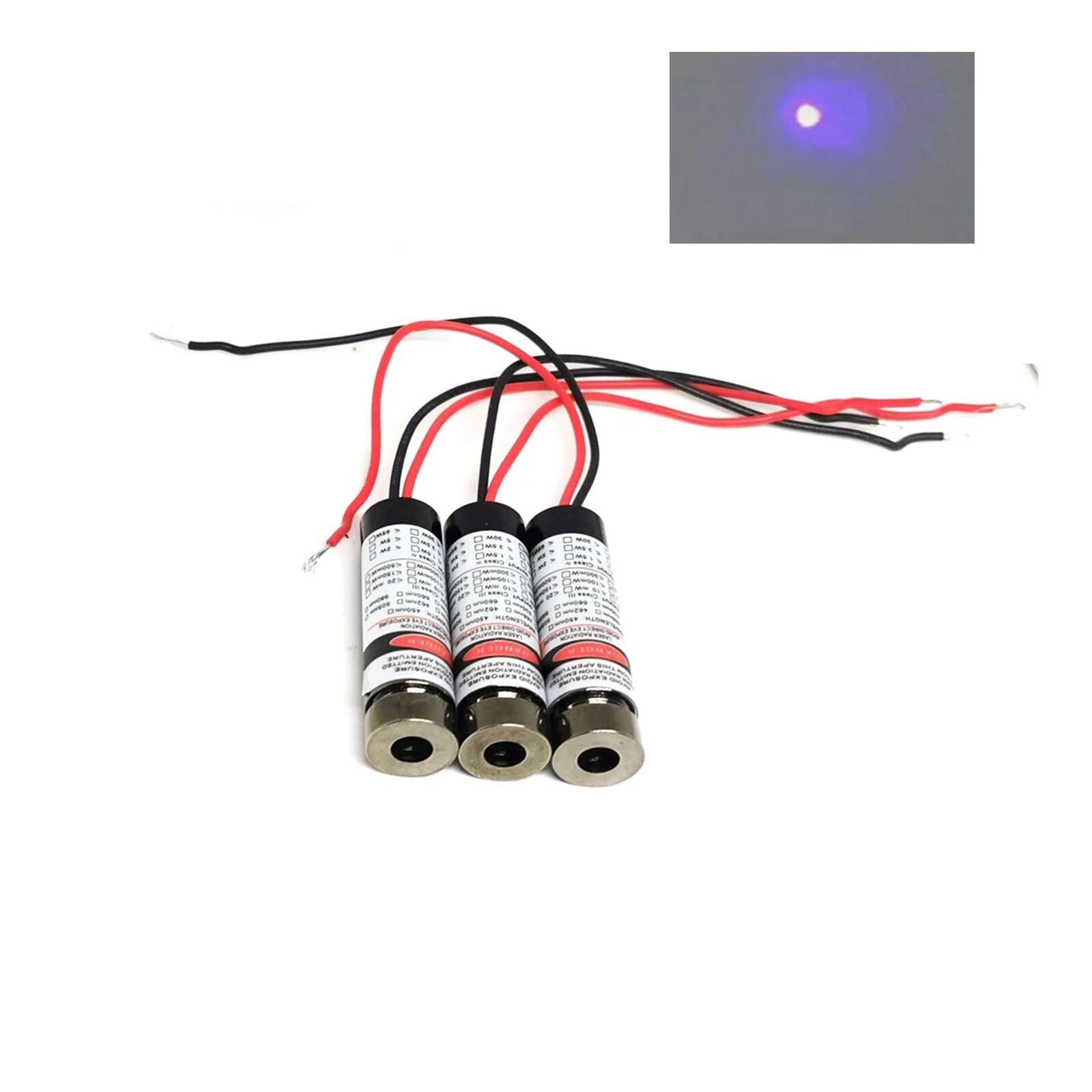 3PC Focusable 405nm 20mw Blue-purple Light Dot Laser Diode Module 13x42mm 3V-5V