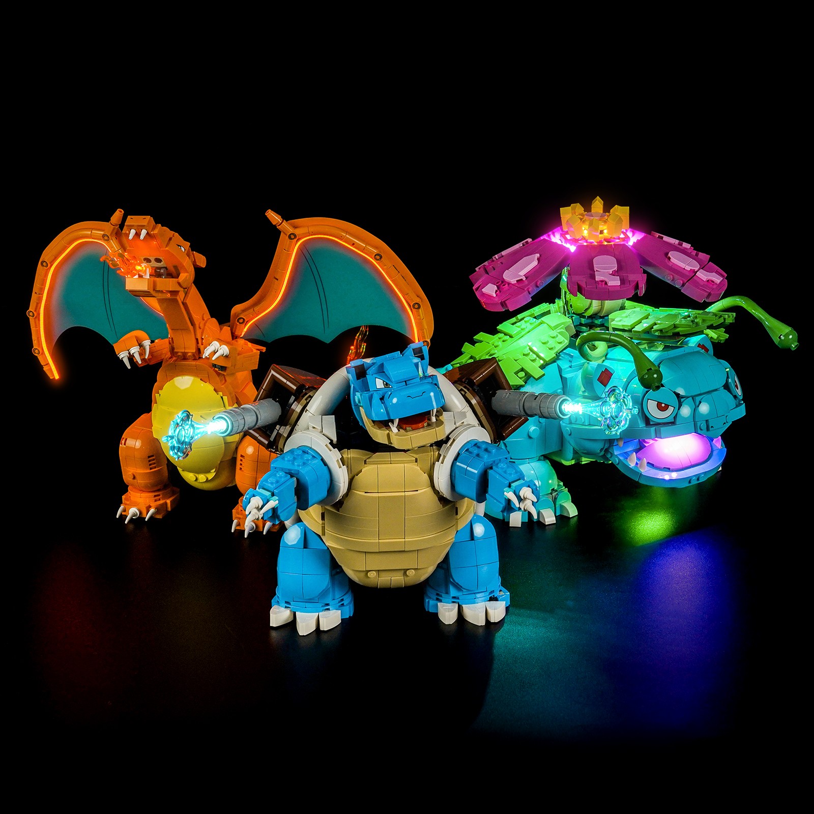BrickBling LED Light for LEGO Venusaur, Charizard and Blastoise 72153 (Remote)