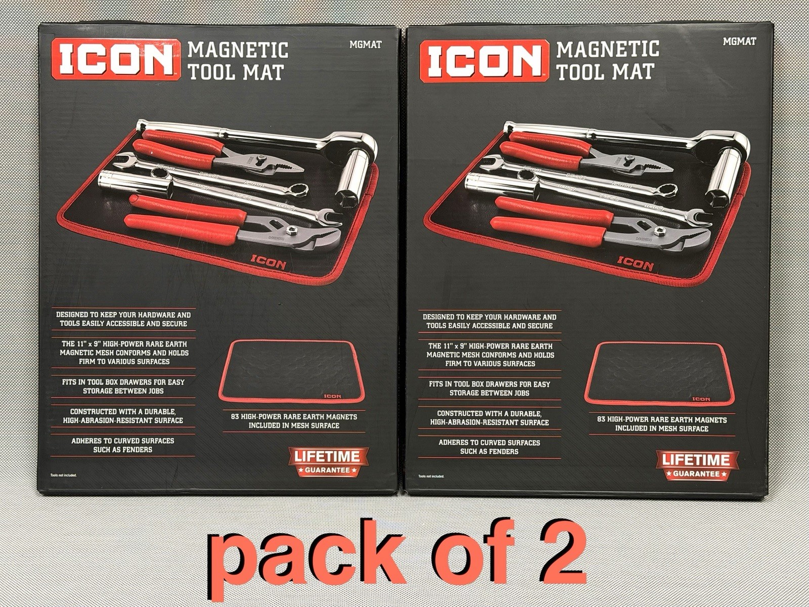 x2 ICON Tools Professional Magnetic Tool Mat Magnet Holder Harbor Freight 70077