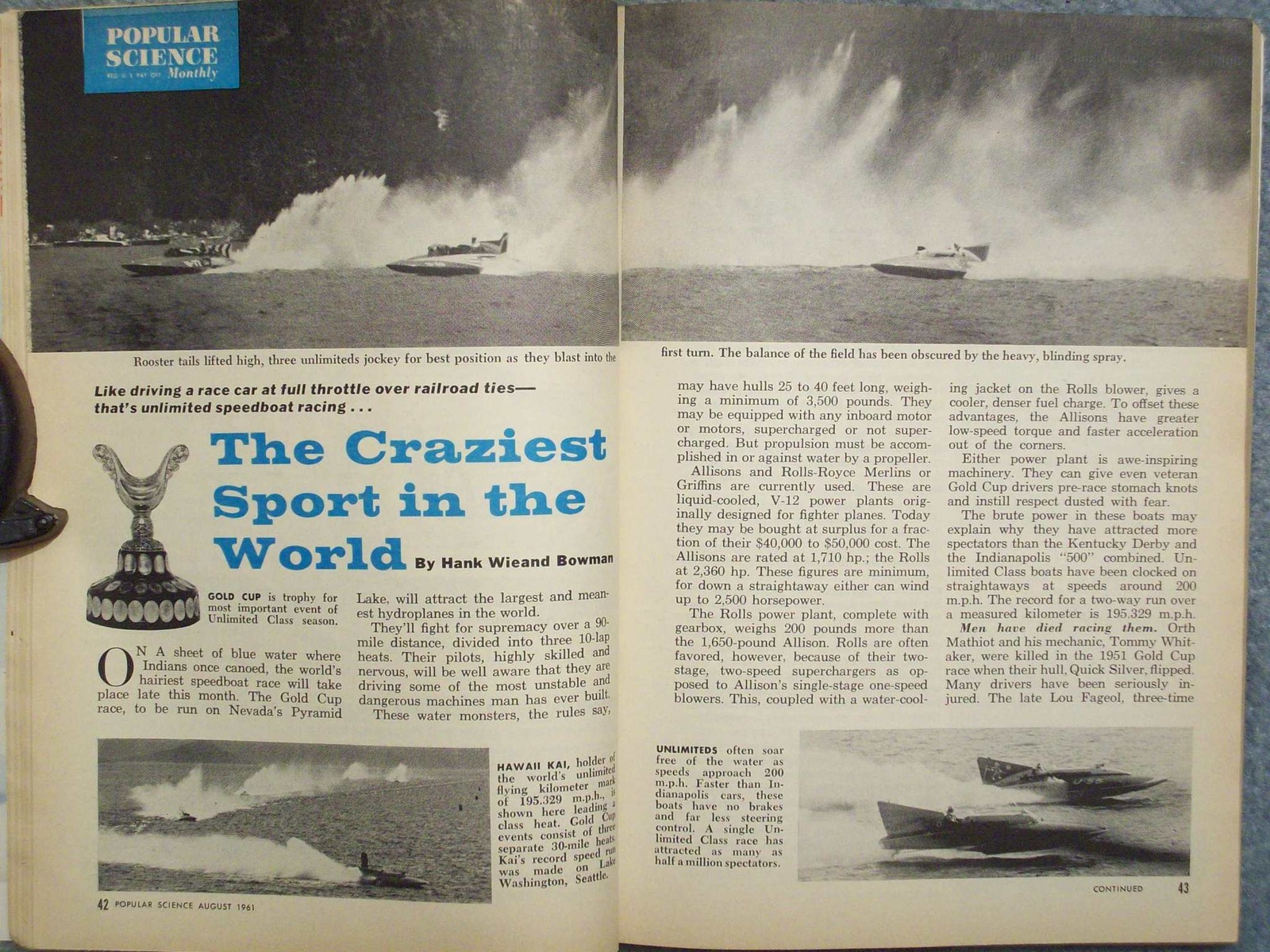 1961 POPULAR SCIENCE AUGUST VOL 179 NO 2 SECRET SERVICE GAS FLAME LIFTS HOT AIR