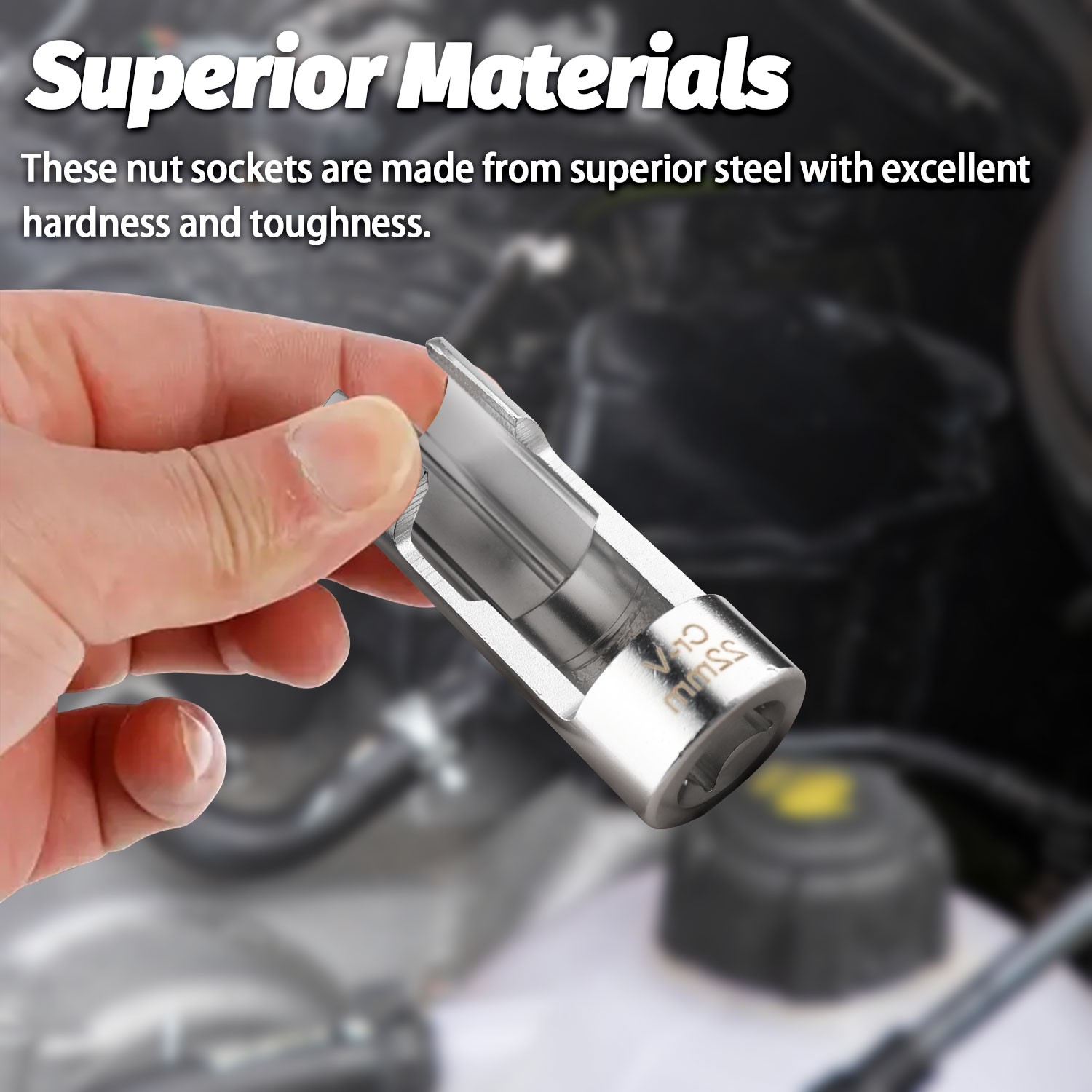 10-22mm Oxygen Sensor Tool Kit: 9Pcs Socket Wrench for Sensor Removal&Install