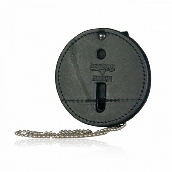 Boston Leather Model 5889CH 3.75" Circle Badge Holder, Hook & Loop Closure w/