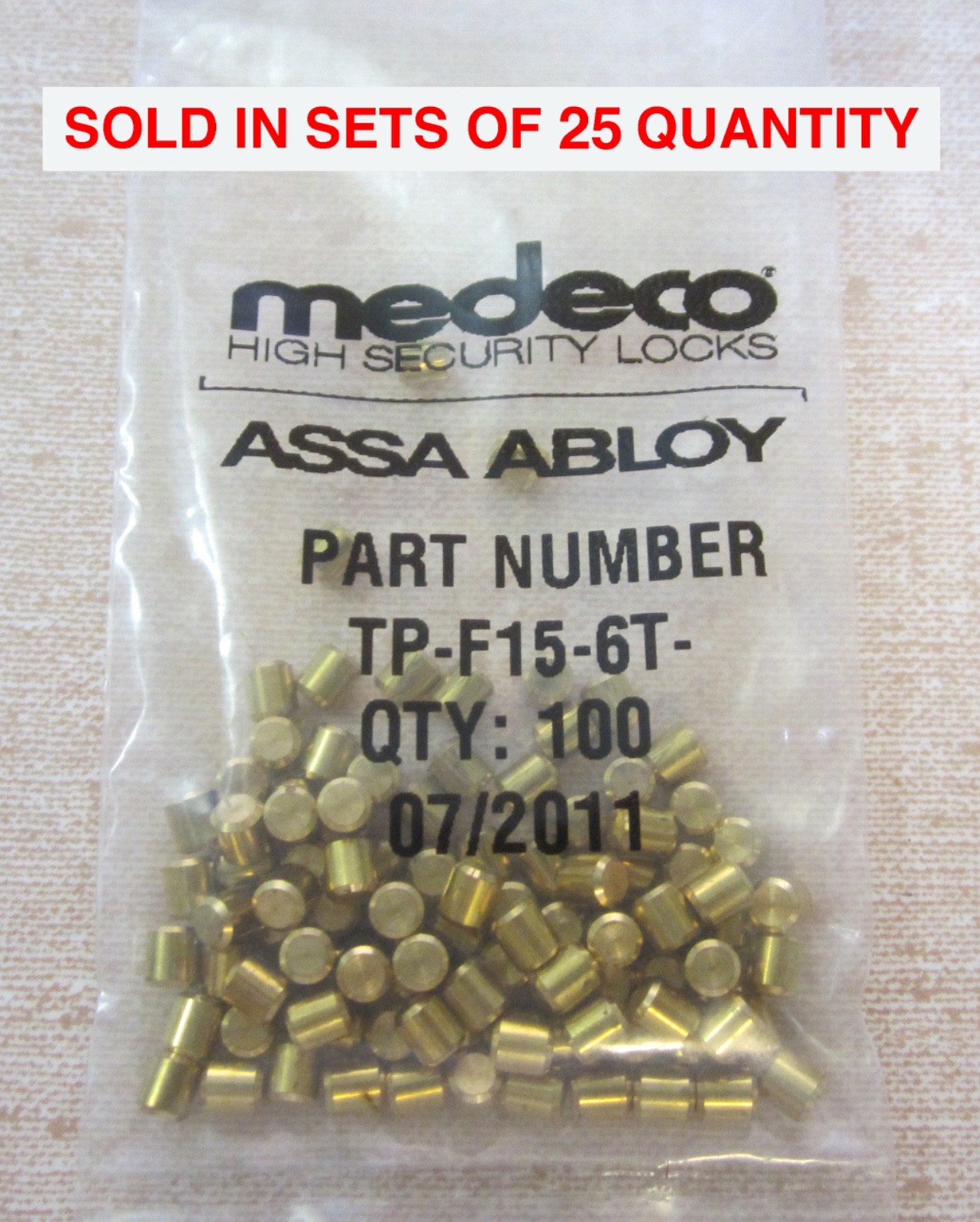 25 Qty. NEW Medeco Security Locks TP-F15-6T #6 Bi-Level Top Pins