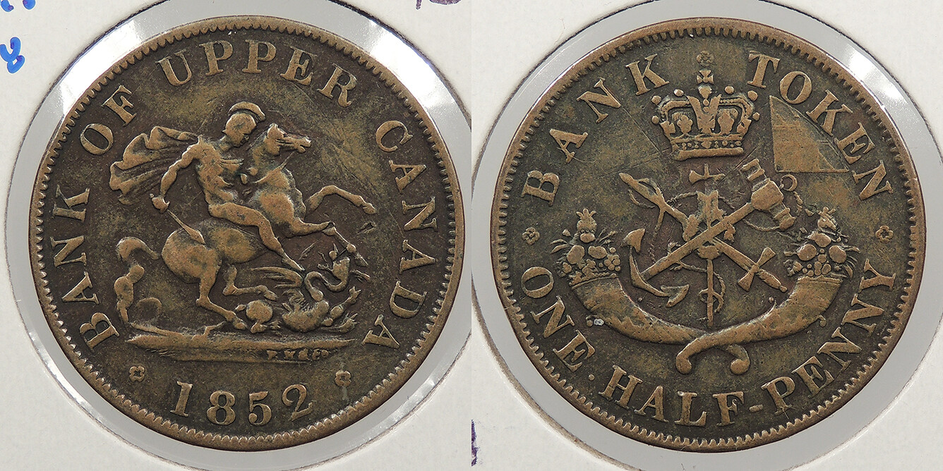 CANADA Upper Canada 1852 Halfpenny Token #WC83388
