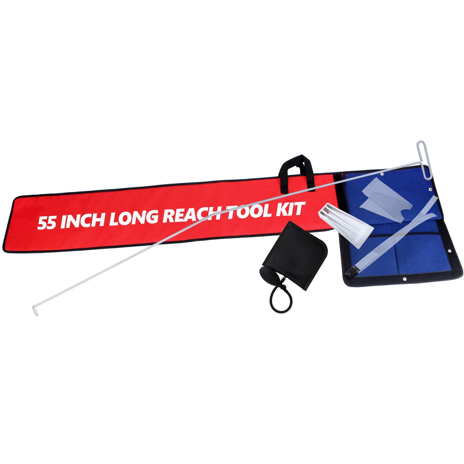 55 Inch Long Reach Tool - Car Tools with J-Hook,Air Wedge Pump,Non-Marring We...