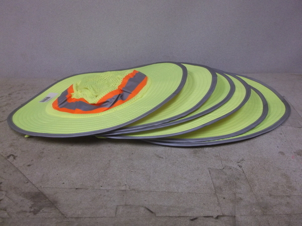 Lot of 6 OccuNomix Size XLarge Hi-Visibility Yellow Booney Hats - $76 NEW!!!