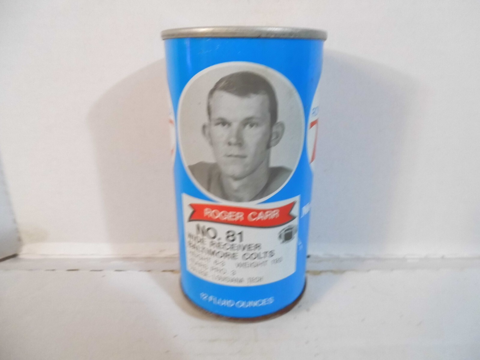 ROYAL CROWN RC COLA NFLBALTIMORE COLTS ROGER CARR SODA CAN~#81