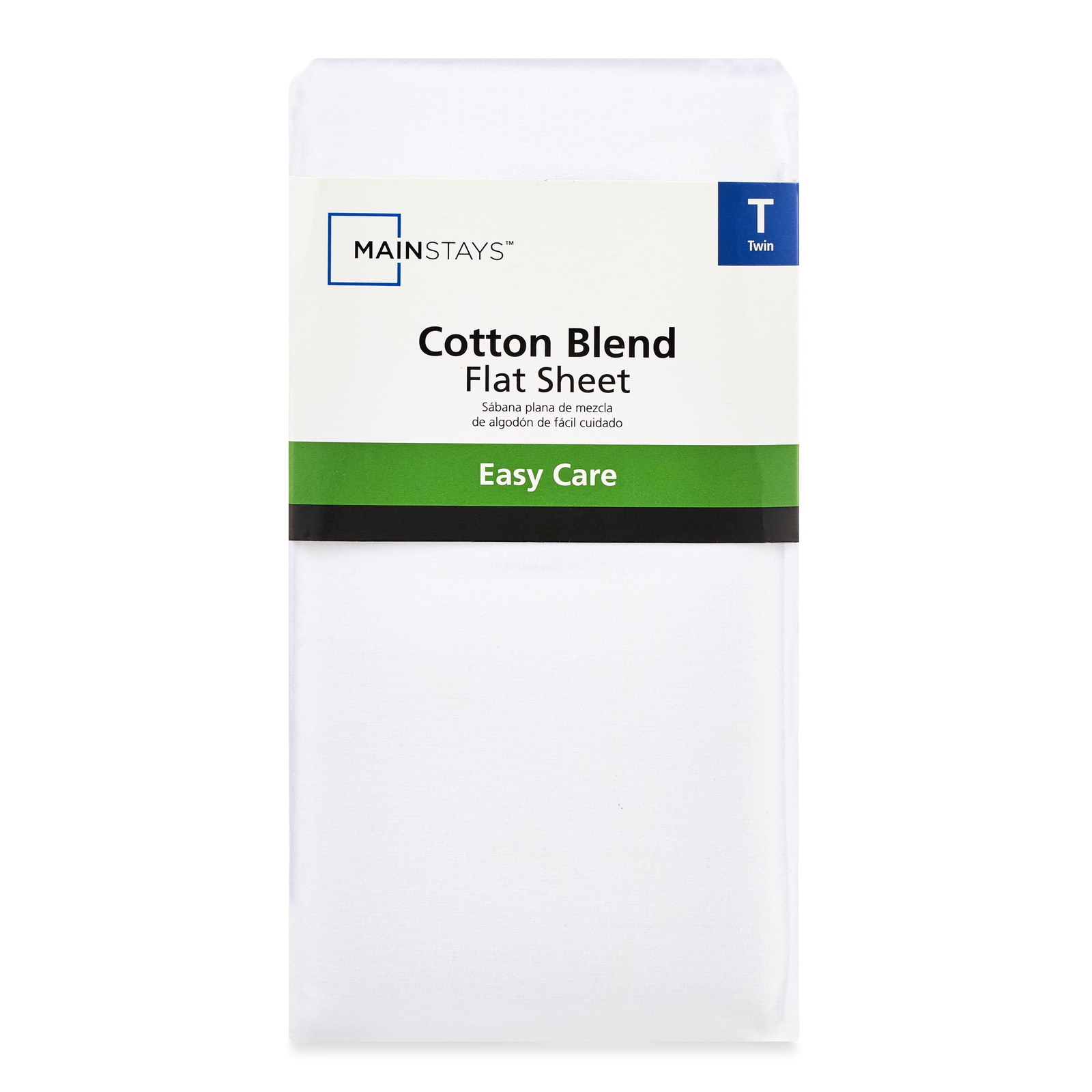 300 Thread Count Easy Care Percale Flat Sheet, Arctic White, Twin/Twin XL