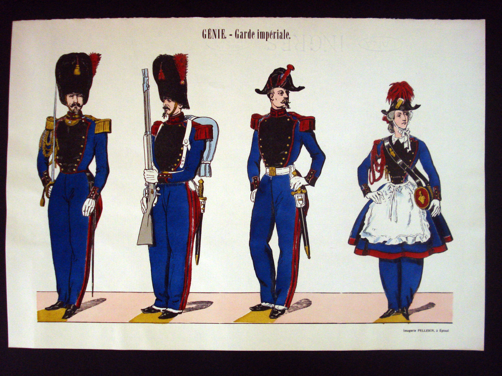 Vintage Imagerie Pellerin Soldiers (Genie. -Garde Imperiale) Inv1562